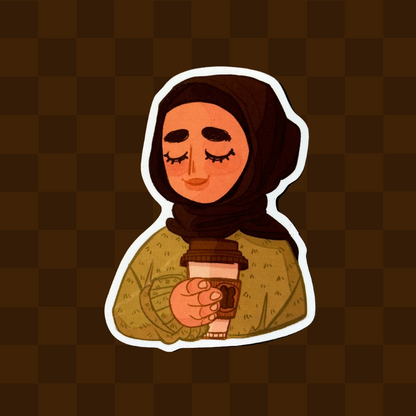 "Hijabi ♥ Coffee" Sticker